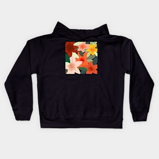 bright floral pattern illustration Kids Hoodie